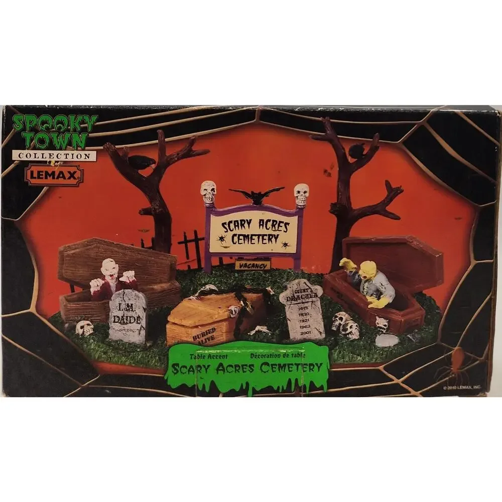 Lemax Spooky Town Scary Acres Cemetary 2010 Halloween Table Accent #03802